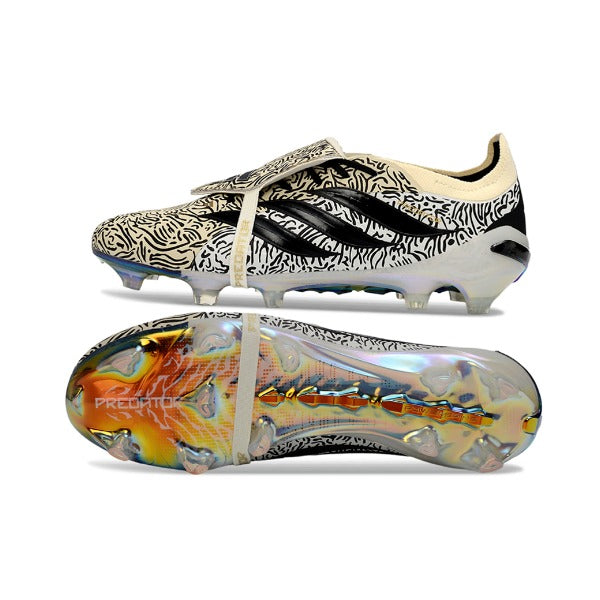 Adidas Predator 26 Elite Tongue Beige, Black and White FG