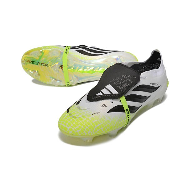 Adidas Predator 26 Elite Tongue Fluorescent Green, Black and White Firm Ground FG Football Boot