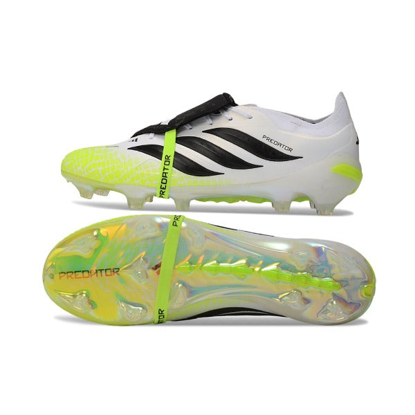Adidas Predator 26 Elite Tongue Fluorescent Green, Black and White Firm Ground FG Football Boot