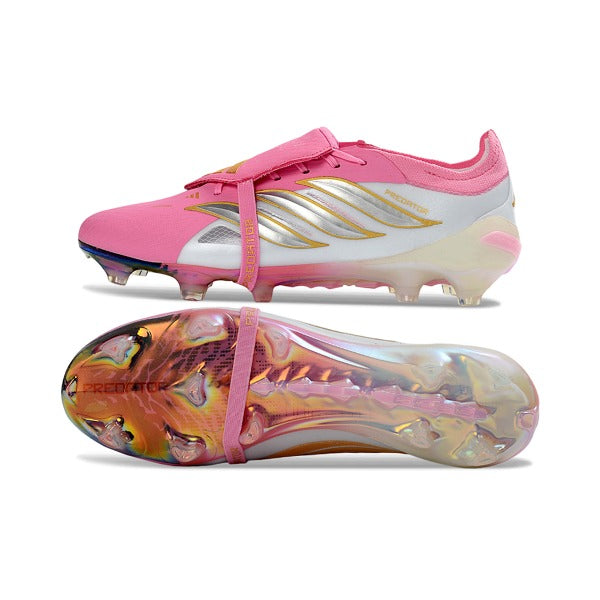 Adidas Predator 26 Elite Tongue Pink and White Firm Ground FG Football Boot