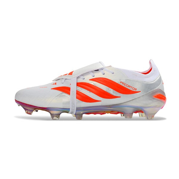 Adidas Predator 26 Elite Tongue White and Orange Firm Ground FG Football Boot
