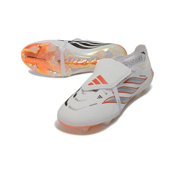 Adidas Predator 26 Elite Tongue White and Orange Firm Ground FG Football Boot