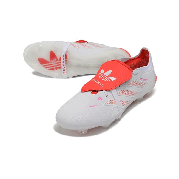 Adidas Predator 26 Elite Tongue White and Orange Firm Ground FG Football Boot