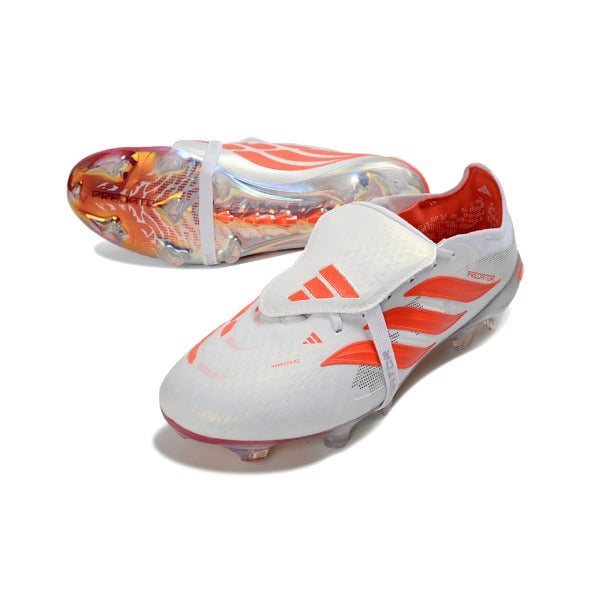 Adidas Predator 26 Elite Tongue White and Orange Firm Ground FG Football Boot