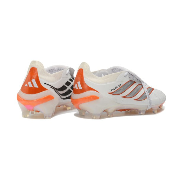 Adidas Predator 26 Elite Tongue White and Orange Firm Ground FG Football Boot