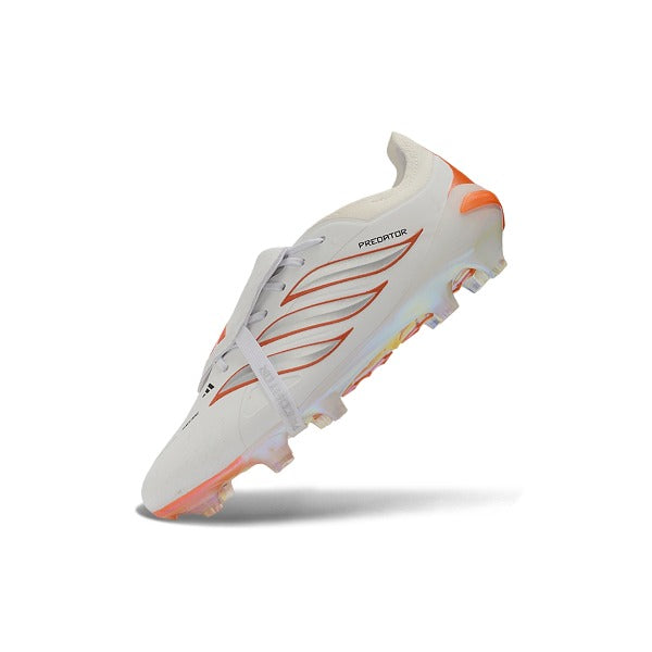 Adidas Predator 26 Elite Tongue White and Orange Firm Ground FG Football Boot