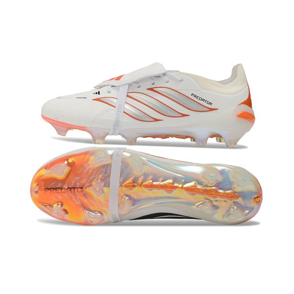 Adidas Predator 26 Elite Tongue White and Orange Firm Ground FG Football Boot