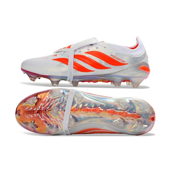 Adidas Predator 26 Elite Tongue White and Orange Firm Ground FG Football Boot