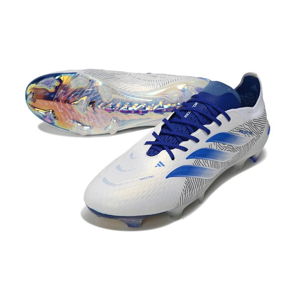 Adidas Predator 26 Elite White and Blue Firm Ground FG Football Boot