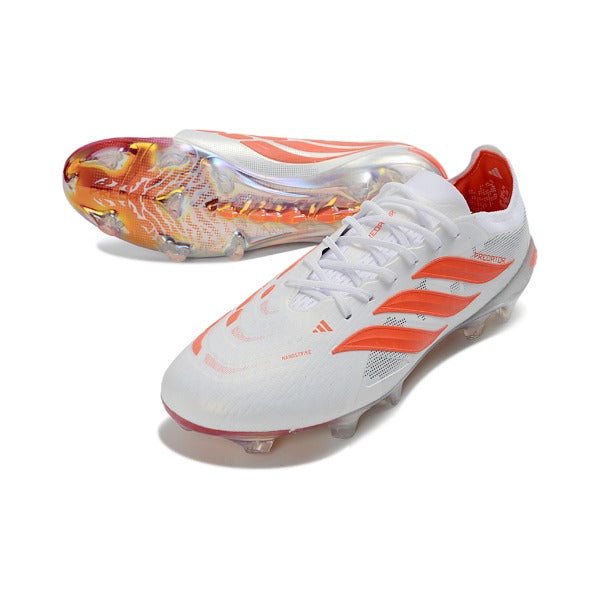 Adidas Predator 26 Elite White and Orange Firm Ground FG Football Boot