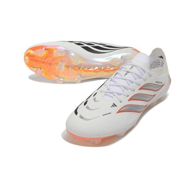 Adidas Predator 26 Elite White, Black and Orange Firm Ground FG Football Boot