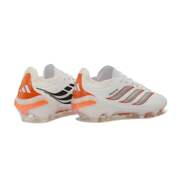 Adidas Predator 26 Elite White, Black and Orange Firm Ground FG Football Boot