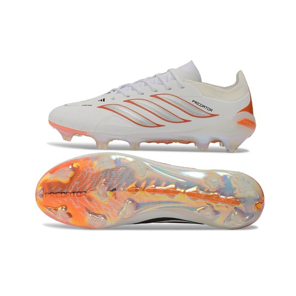 Adidas Predator 26 Elite White, Black and Orange Firm Ground FG Football Boot