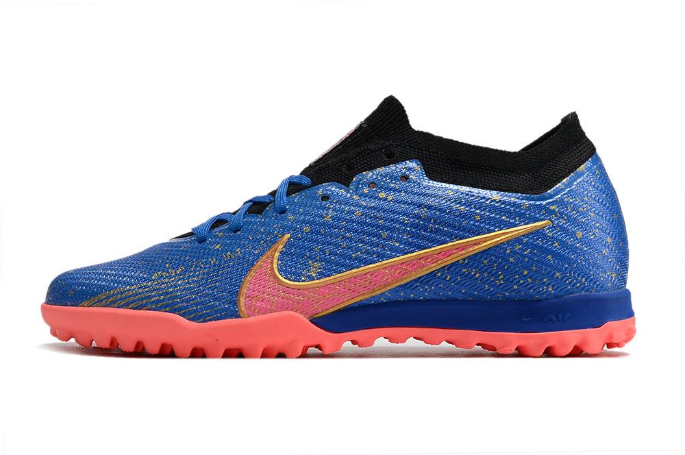 Nike Zoom Mercurial Vapor 15 Elite Blue Pink and Gold TF