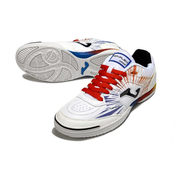 Joma Top Flex 24 IC White Blue and Orange Futsal