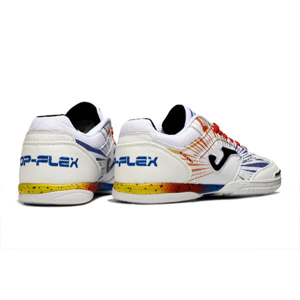 Joma Top Flex 24 IC White Blue and Orange Futsal