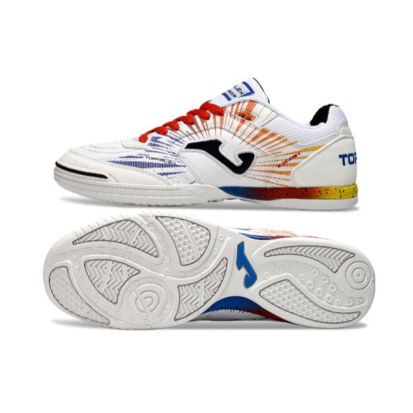 Joma Top Flex 24 IC White Blue and Orange Futsal