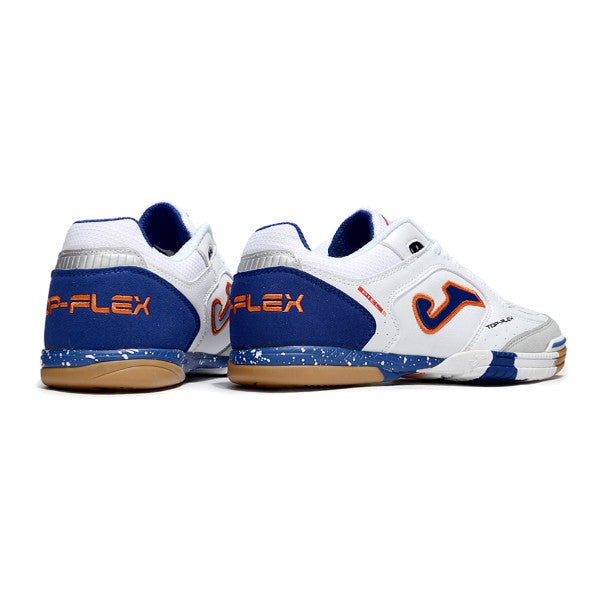 Joma Top Flex 24 White Blue and Orange Futsal IC