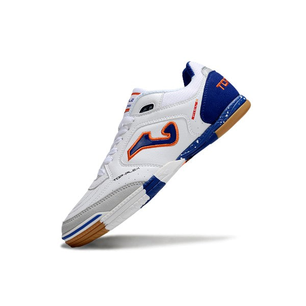Joma Top Flex 24 White Blue and Orange Futsal IC
