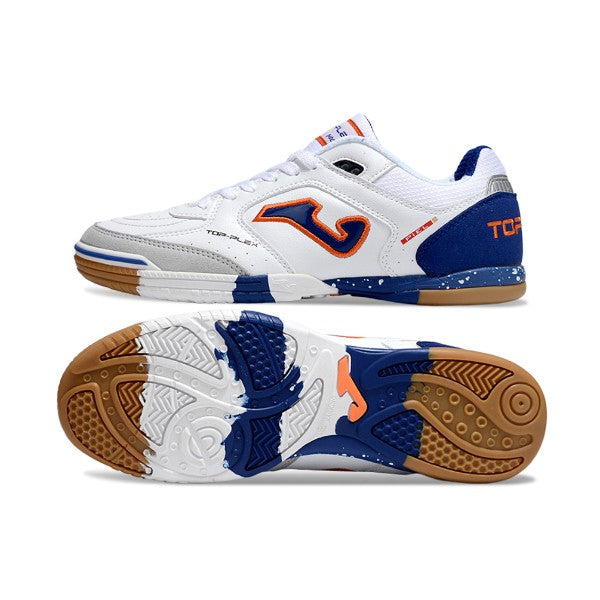 Joma Top Flex 24 White Blue and Orange Futsal IC
