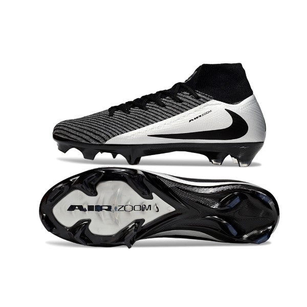 Nike Air Zoom Mercurial Superfly 10 Elite Black and Silver FG