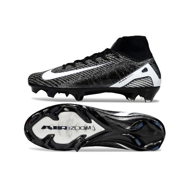 Nike Air Zoom Mercurial Superfly 10 Elite Black and White FG