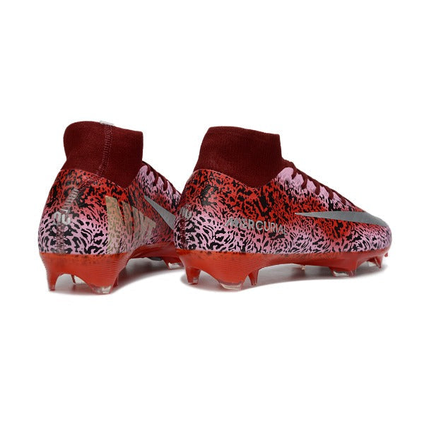 Nike Air Zoom Mercurial Superfly 10 Elite Dark Red and Silver FG