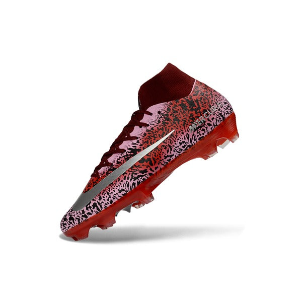 Nike Air Zoom Mercurial Superfly 10 Elite Dark Red and Silver FG