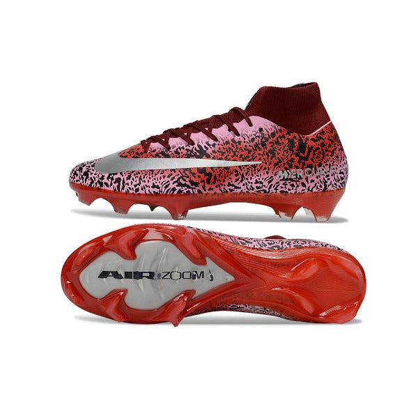 Nike Air Zoom Mercurial Superfly 10 Elite Dark Red and Silver FG