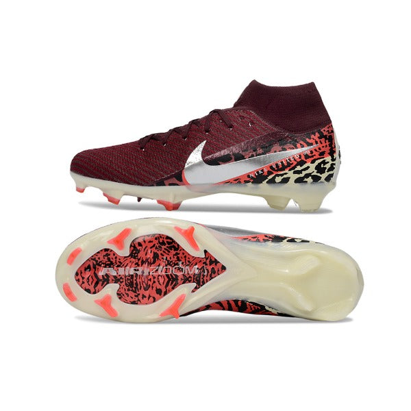 Nike Air Zoom Mercurial Superfly 10 Elite Dark Red Firm Ground FG Kids Football Boot