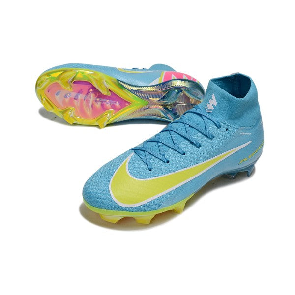 Nike Air Zoom Mercurial Superfly 10 Elite Light Blue and Yellow FG