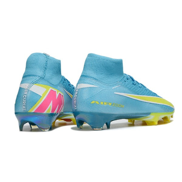 Nike Air Zoom Mercurial Superfly 10 Elite Light Blue and Yellow FG