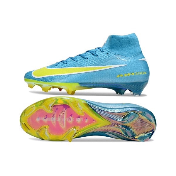 Nike Air Zoom Mercurial Superfly 10 Elite Light Blue and Yellow FG