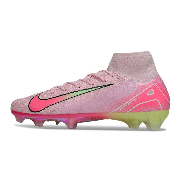 Nike Air Zoom Mercurial Superfly 10 Elite Pink and Light Green FG