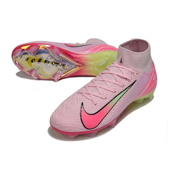 Nike Air Zoom Mercurial Superfly 10 Elite Pink and Light Green FG