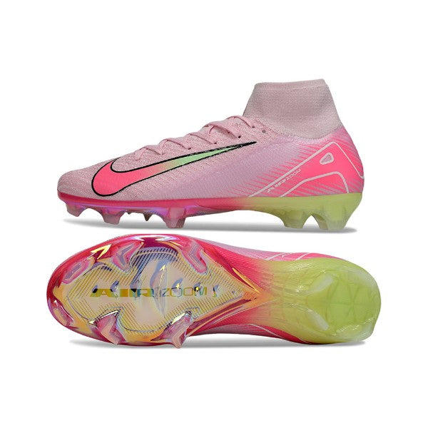 Nike Air Zoom Mercurial Superfly 10 Elite Pink and Light Green FG