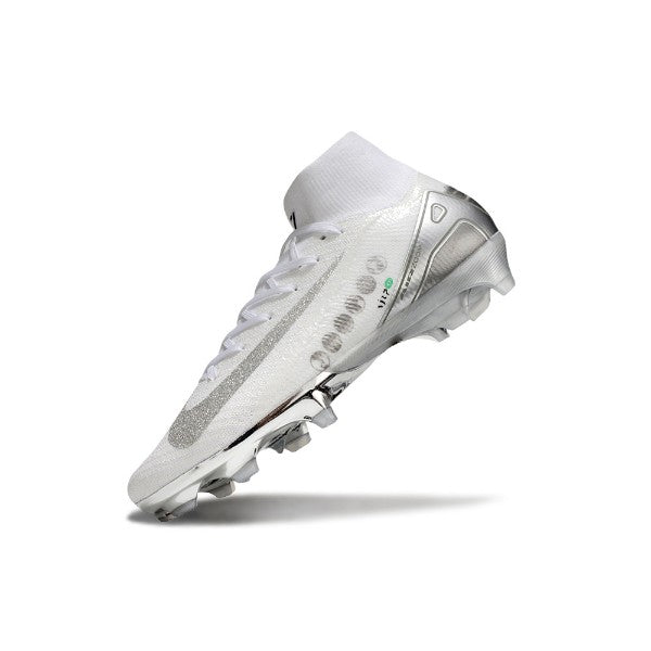 Nike Air Zoom Mercurial Superfly 10 Elite White and Silver FG