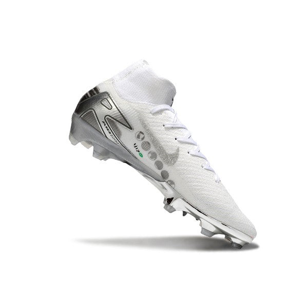 Nike Air Zoom Mercurial Superfly 10 Elite White and Silver FG