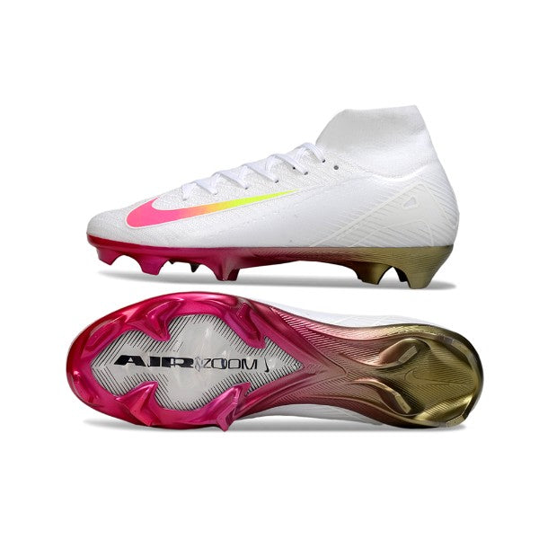 Nike Air Zoom Mercurial Superfly 10 Elite White and Pink FG