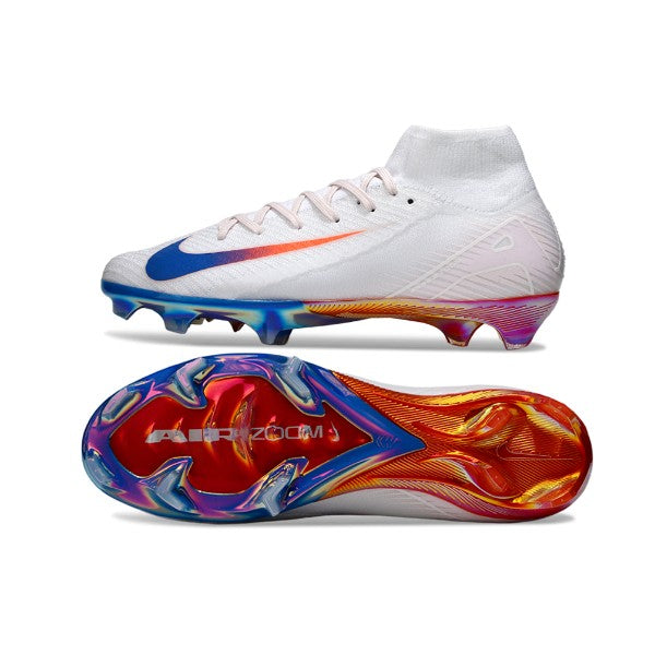 Nike Air Zoom Mercurial Superfly 10 Elite White Blue and Red FG