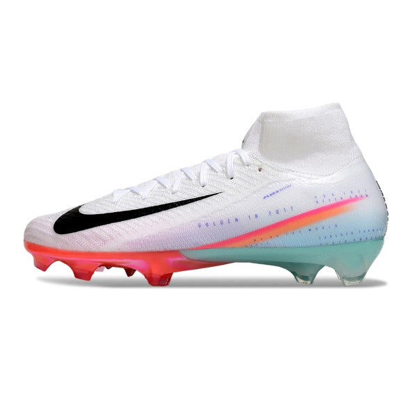 Nike Air Zoom Mercurial Superfly 10 Elite White Pink and Light Blue FG