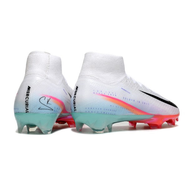 Nike Air Zoom Mercurial Superfly 10 Elite White Pink and Light Blue FG