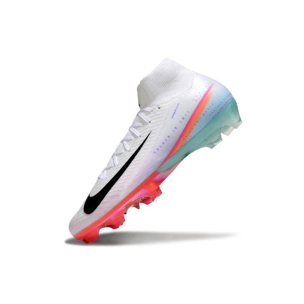 Nike Air Zoom Mercurial Superfly 10 Elite White Pink and Light Blue FG