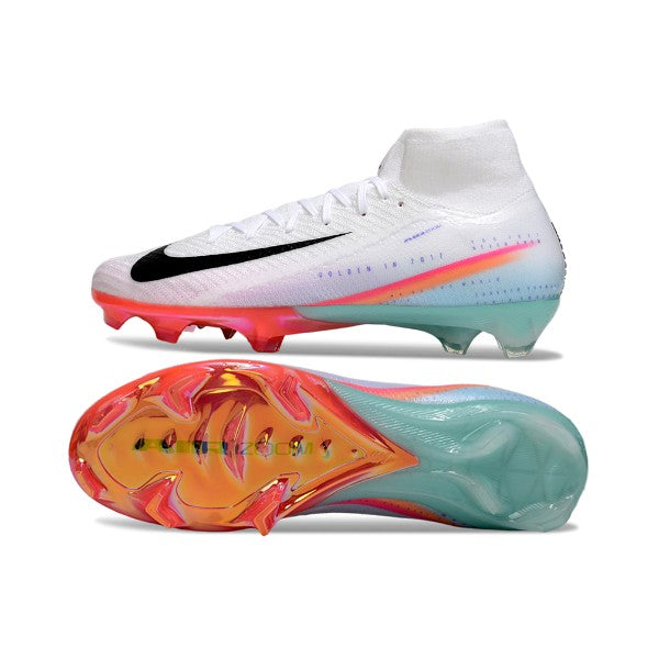 Nike Air Zoom Mercurial Superfly 10 Elite White Pink and Light Blue FG