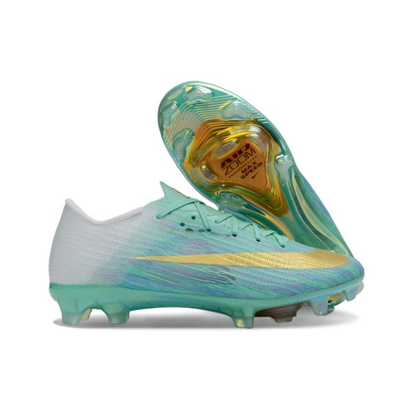 Nike Air Zoom Mercurial Superfly 11 Elite Light Blue and Golden Firm Ground FG Kids Football Boot