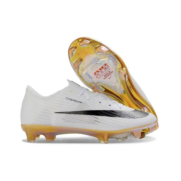 Nike Air Zoom Mercurial Superfly 11 Elite White and Golden Firm Ground FG Kids Football Boot