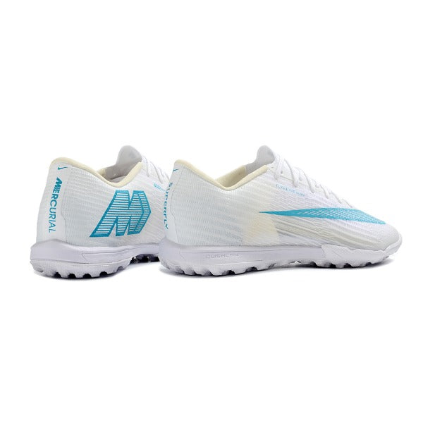 Nike Air Zoom Mercurial Superfly 11 Elite White and Light Blue Turf TF Kids Football Boot