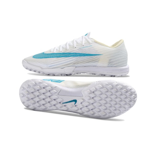 Nike Air Zoom Mercurial Superfly 11 Elite White and Light Blue Turf TF Kids Football Boot
