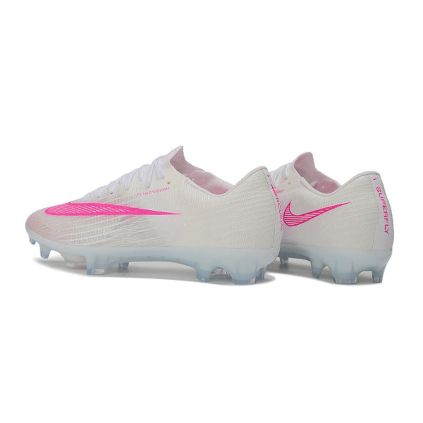 Nike Air Zoom Mercurial Superfly 11 Elite White and Pink Firm Ground FG Kids Football Boot