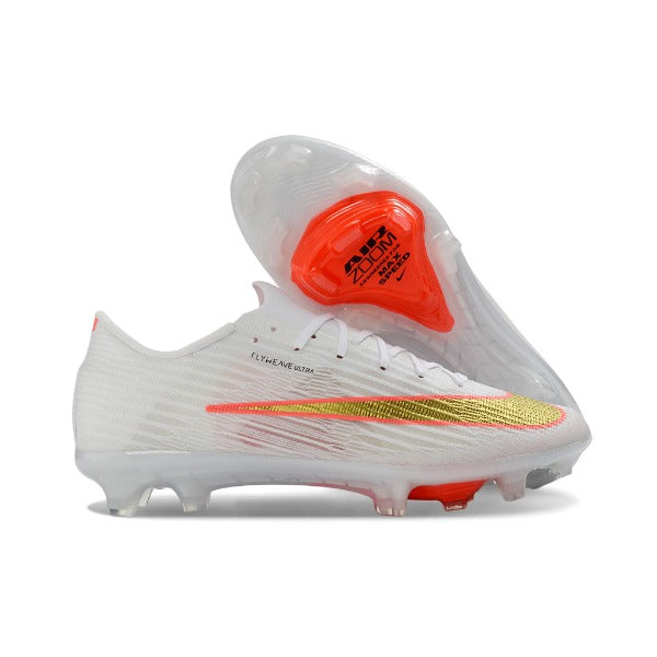 Nike Air Zoom Mercurial Superfly 11 Elite White, Orange and Golden Firm Ground FG Kids Football Boot